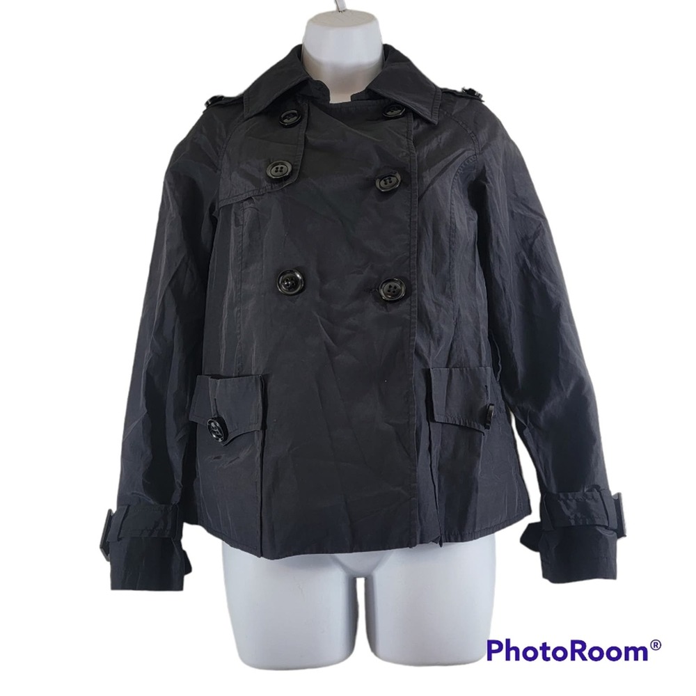 Zara Basic Black Utility Button Front Pockets Jac… - image 1